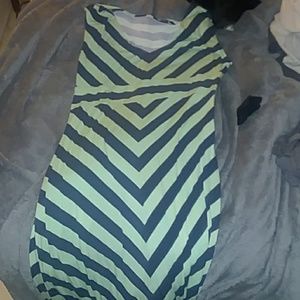 Blue and Mint Green striped dress